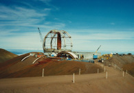 Flahsback in time to the building of the Keck telescope back in 1987. This shot is an early view of the construction process.
