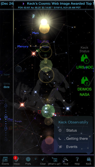 W. M. Keck Observatory Launches App KeckWatch
